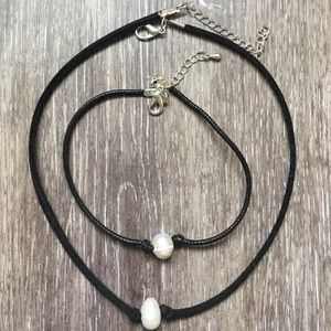 Pearl necklace & anklet bundle